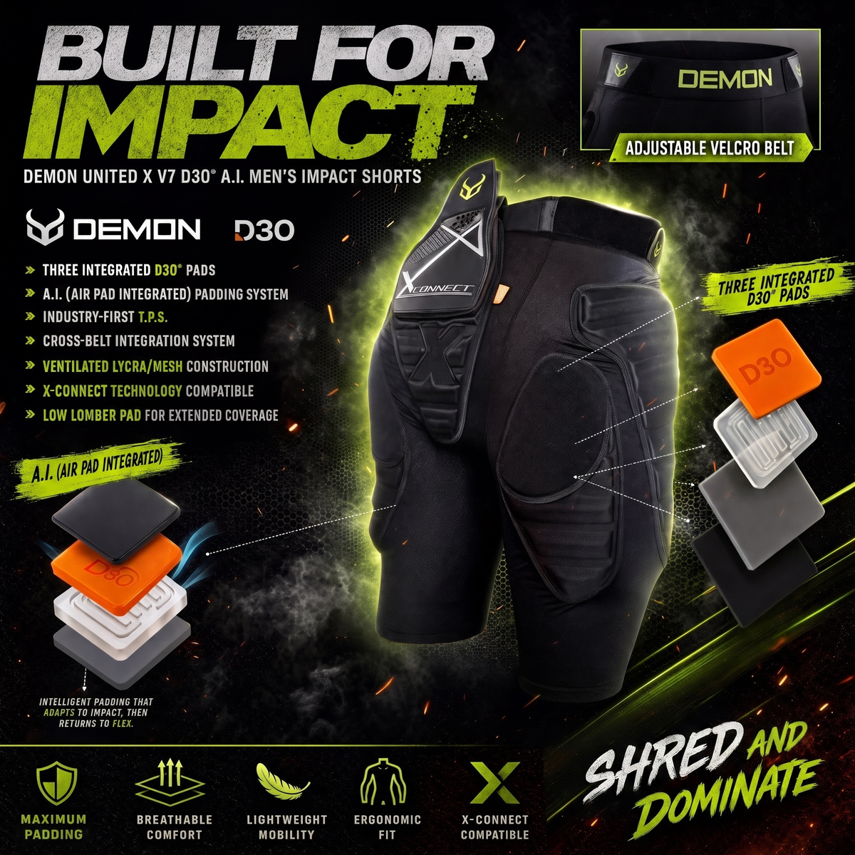 Demon X V7 D3O Air Padding Women's Impact Shorts