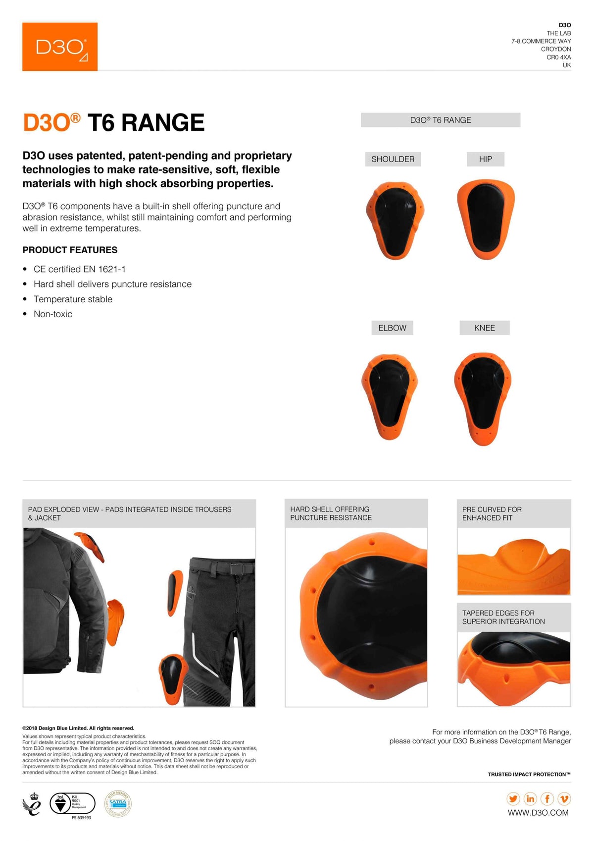 Demon X V7 D3O Body Armor, Women's Impact Top
